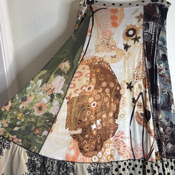 FUZZI JEAN PAUL GAULTIER Vintage Mixed Print Patchwork Dot Spain Designer Maxi S - Picture 8 of 16